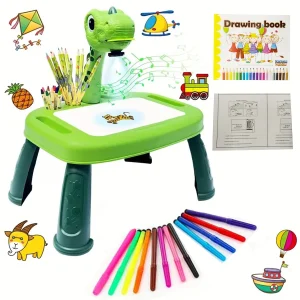 Dinosaur painting projector, puzzle toy drawing board, art and handmade toys