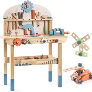 Robotime Kids Tool Bench Set  Large Wooden Work Bench Construction Toys